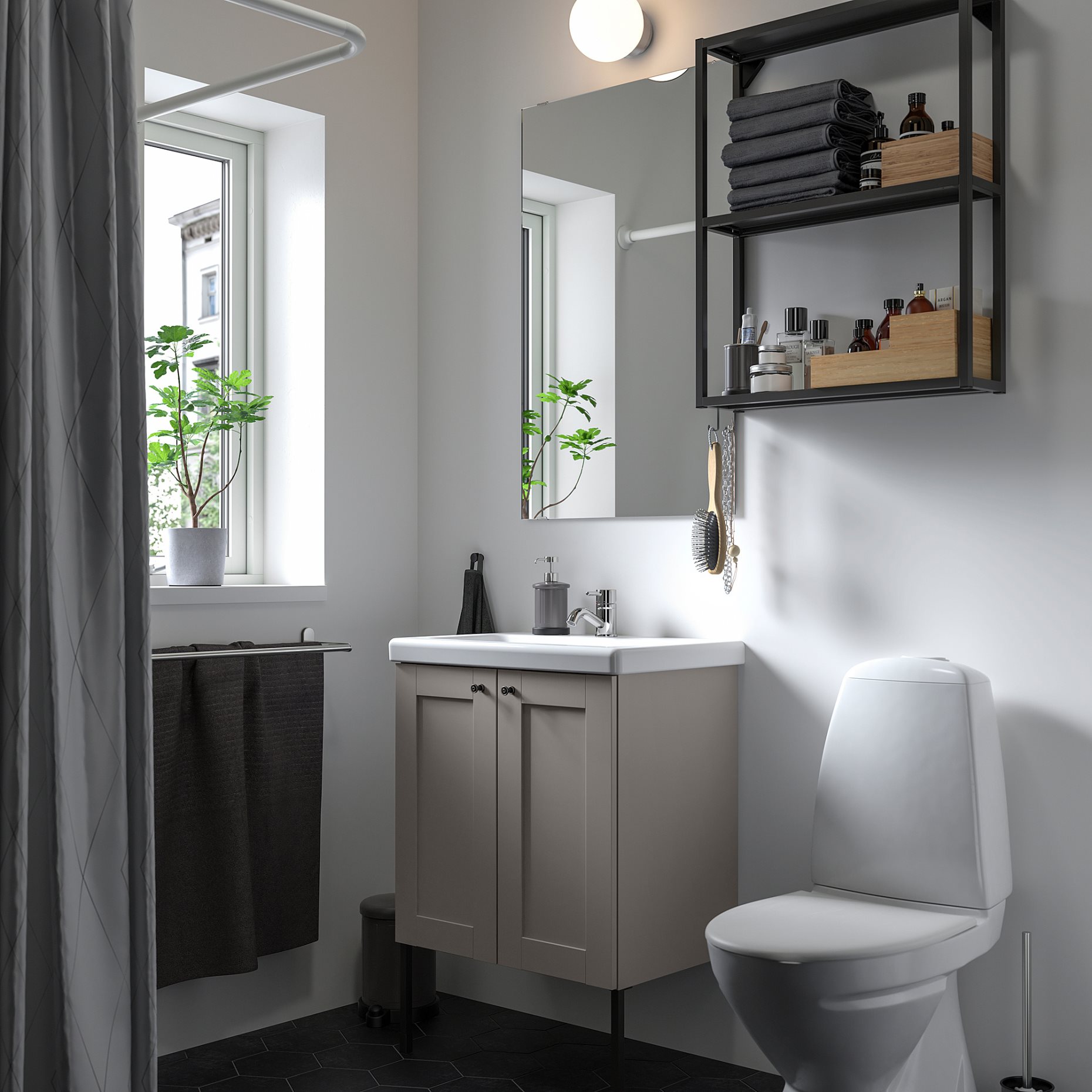 ENHET/TVALLEN bathroom furniture set of 11, 64x43x87 cm | IKEA Cyprus