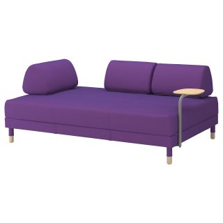 FLOTTEBO καναπές-κρεβάτι με βοηθητικό τραπεζάκι, Μωβ