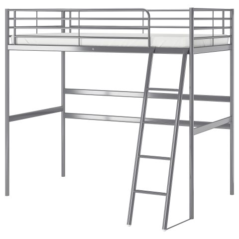 Svarta Loft Bed Frame With Desk Top, Ikea Tuffing Loft Bed Instructions Pdf