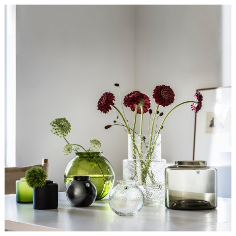 KONSTFULL vase/frosted glass, 10 cm, Black | IKEA Cyprus