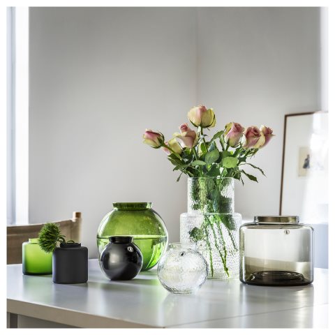 KONSTFULL vase/frosted glass, 10 cm, Black | IKEA Cyprus