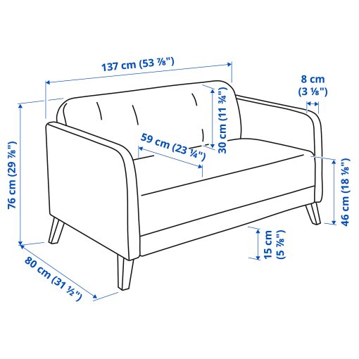 LINANAS 2-seat sofa, Grey | IKEA Cyprus