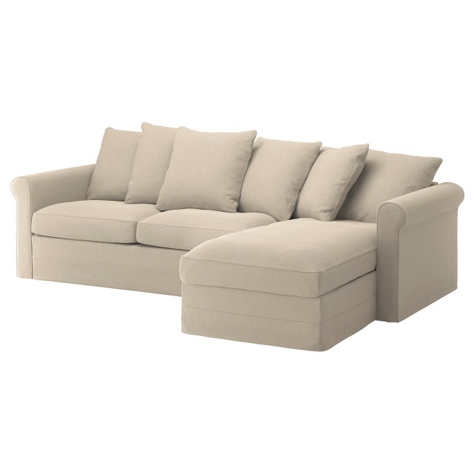  GRONLID 3-seat sofa -bed with chaise longue Beige IKEA 