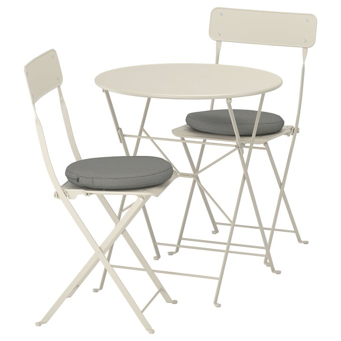 SALTHOLMEN table/2 folding chairs, outdoor, Grey | IKEA Cyprus