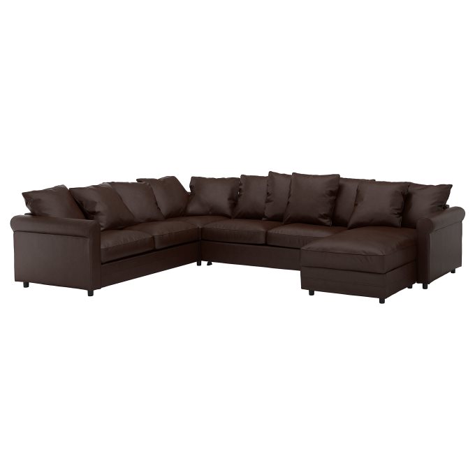  GRONLID corner sofa -bed 5-seat with chaise longue Brown 