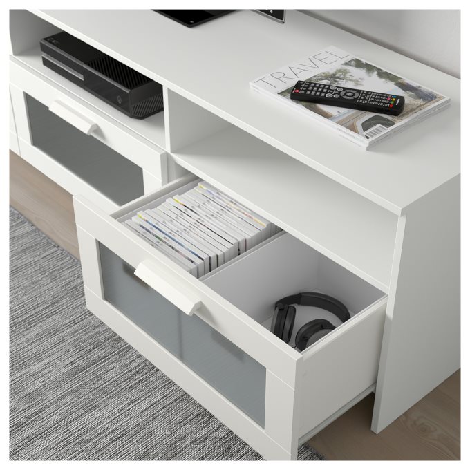 BRIMNES TV storage combination/glass doors, White | IKEA ...