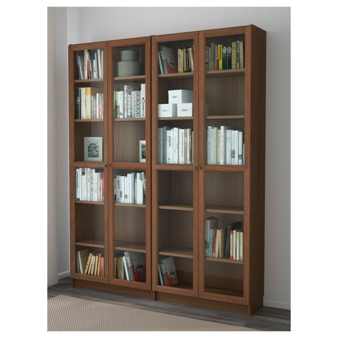 Billy Oxberg Bookcase Brown Ikea Cyprus, Ikea Billy Bookcase Doors Only