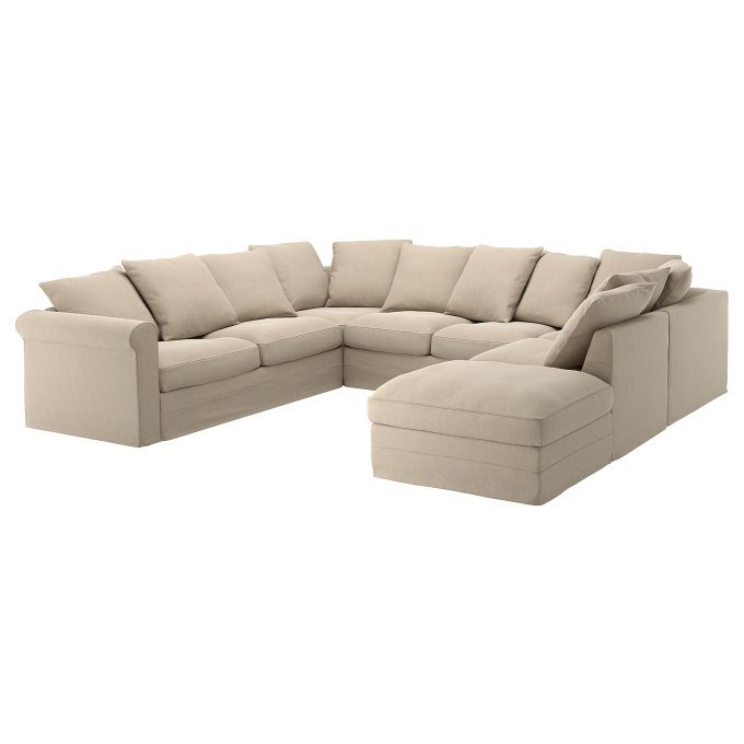 GRONLID u shaped sofa with open end 6 seat Beige IKEA  