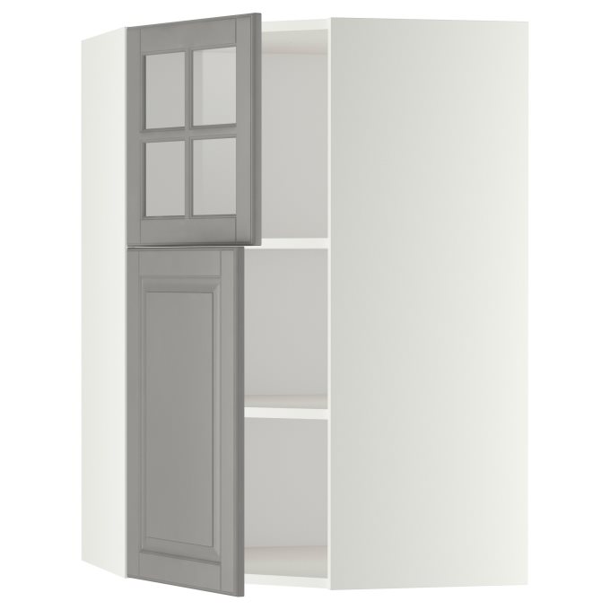 Metod Corner Wall Cabinet With Shelves 1 Door 1 Glass Dr Ikea Cyprus