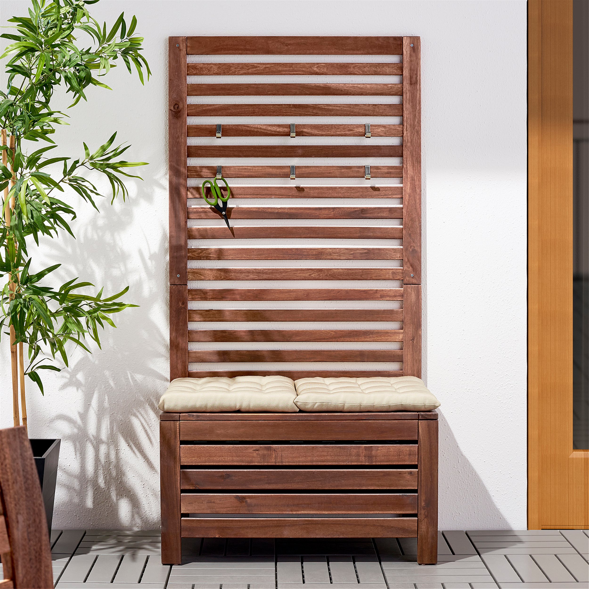 APPLARO bench with wall panel, outdoor | IKEA Cyprus