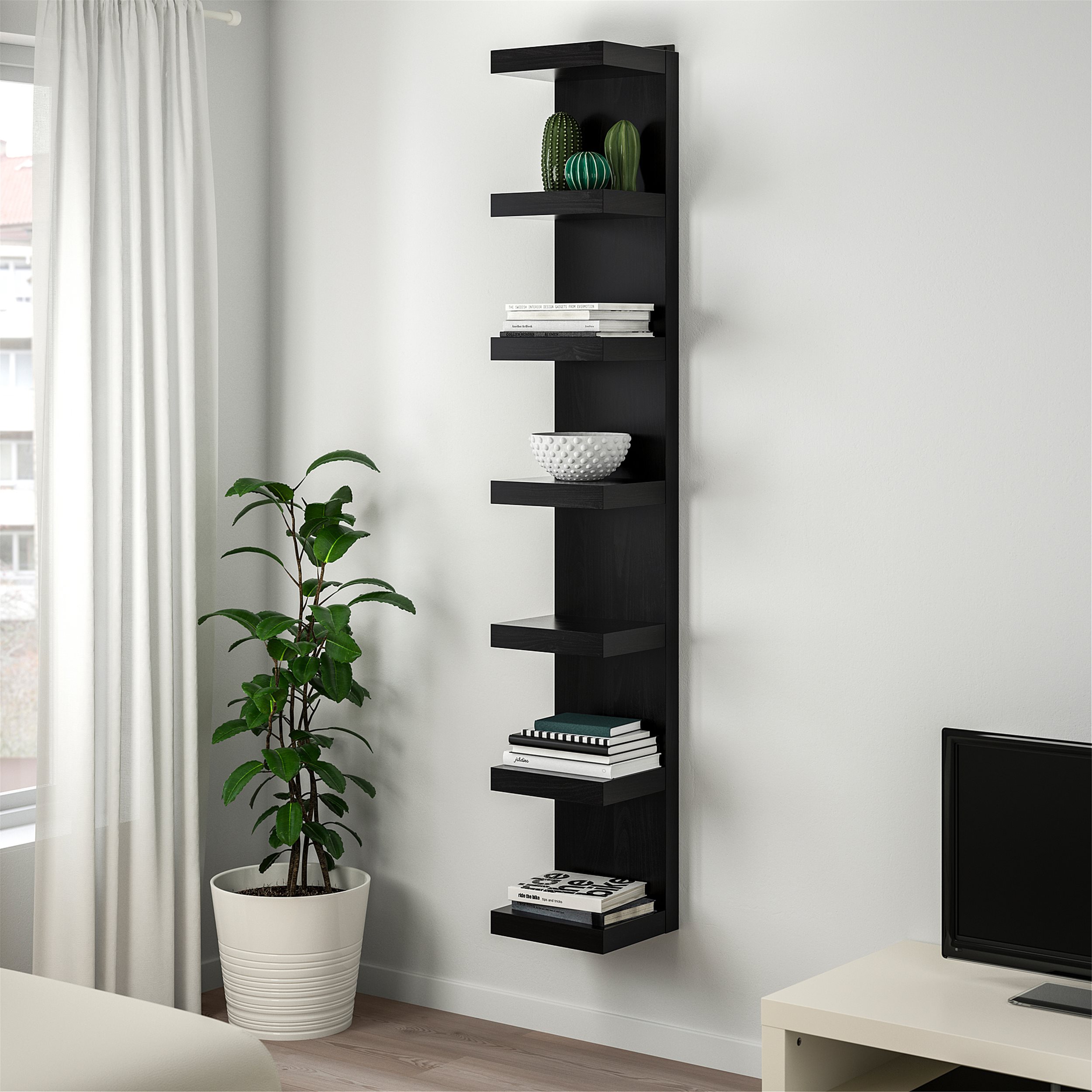 Lack Wall Shelf Unit Black Ikea Cyprus 0617