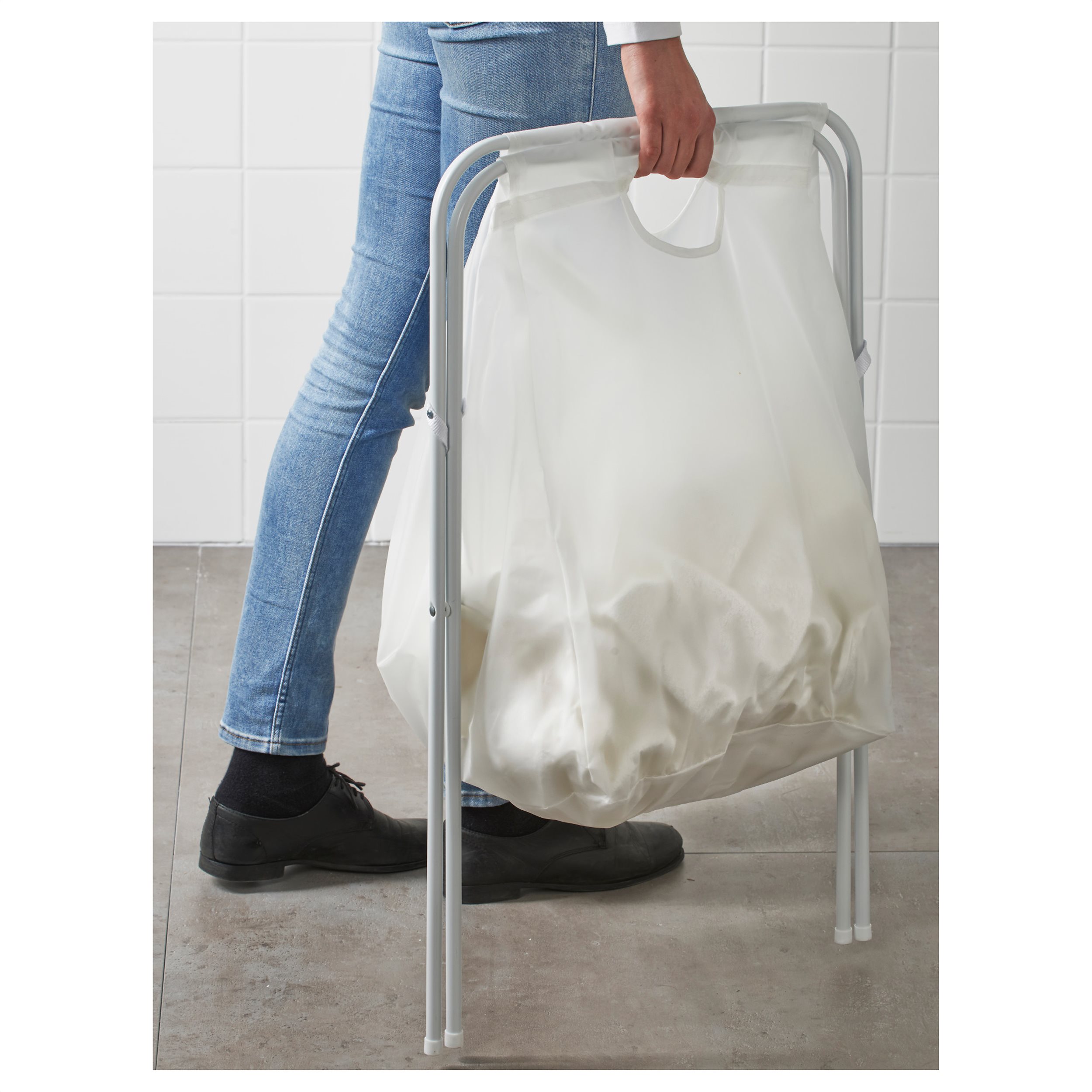 JALL laundry bag with stand, White IKEA Cyprus