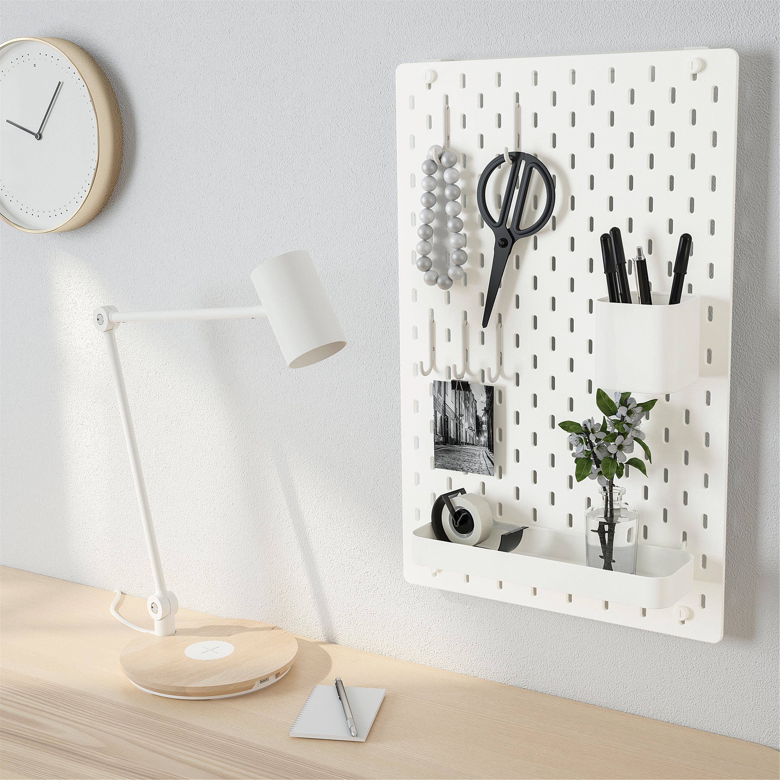 SKADIS pegboard combination, 36x56 cm, White | IKEA Cyprus